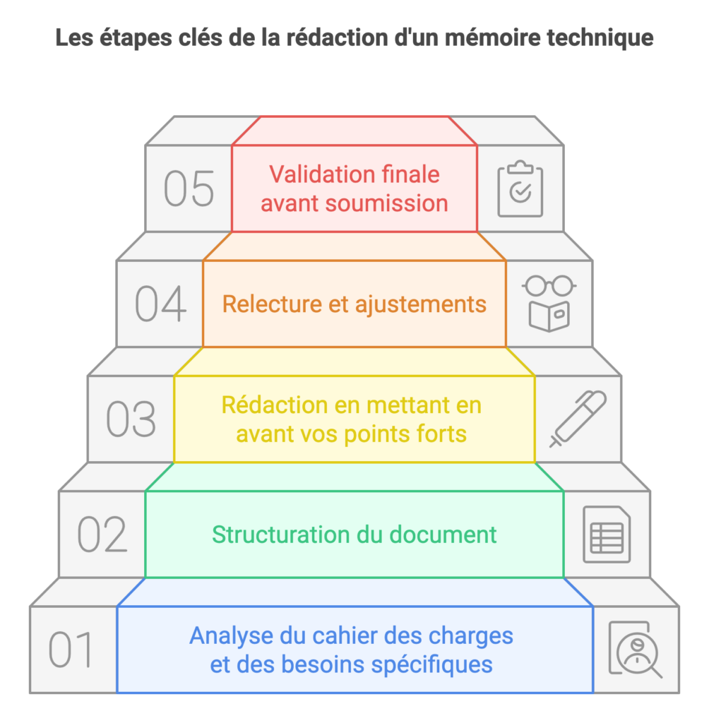 Etapes clés de la rédaction d'un mémoire technique