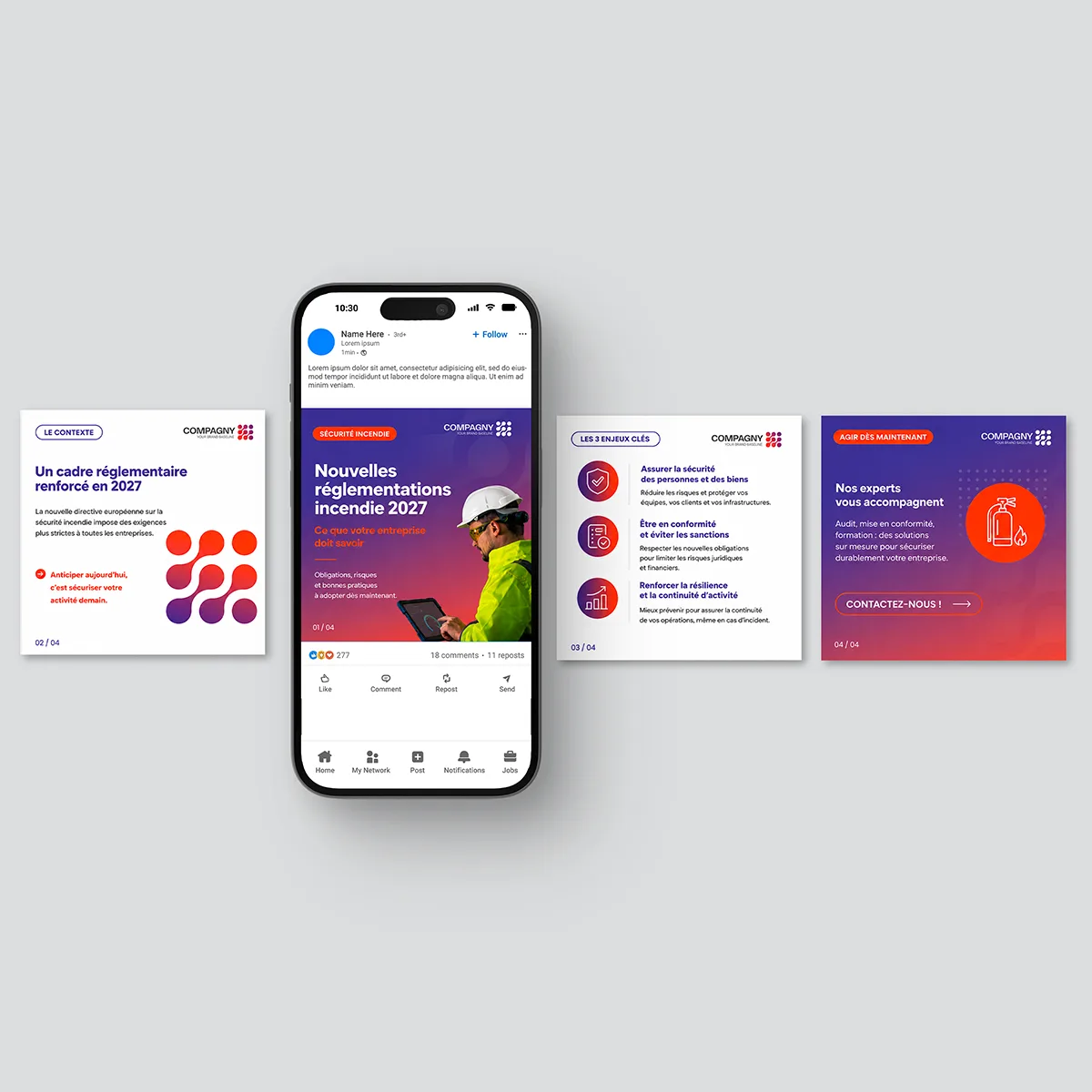 Template Canva B2B cas client carrousel LinkedIn