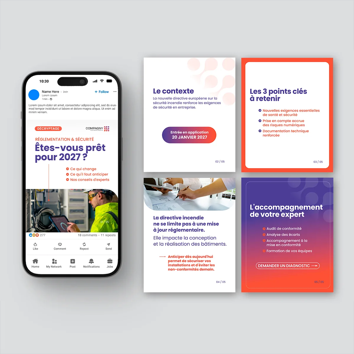 Template Canva B2B carrousel décryptage LinkedIn