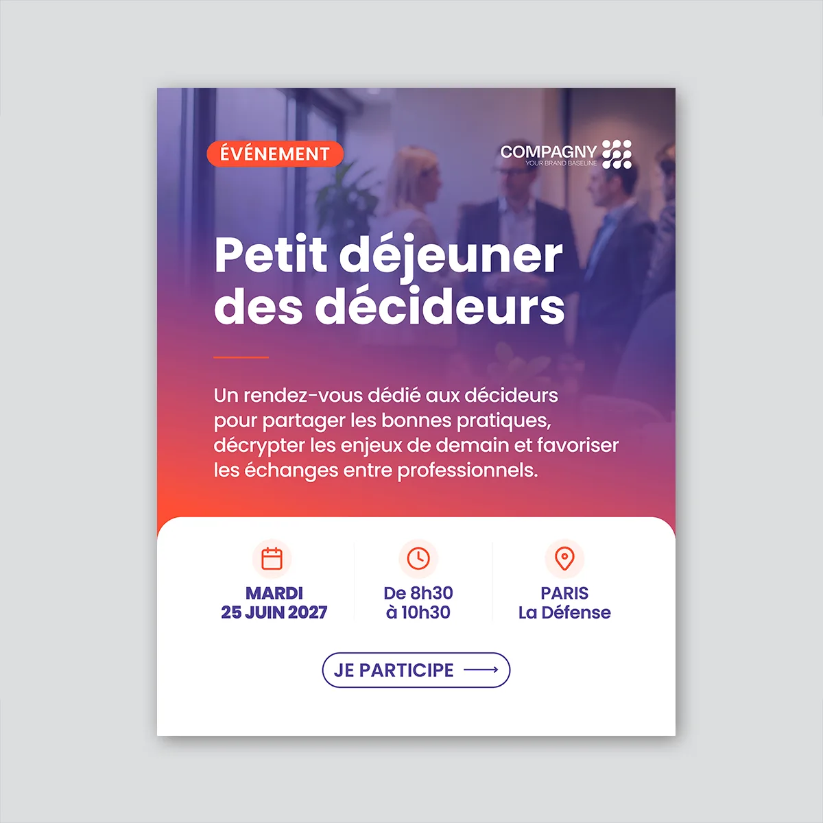 Modèle Canva B2B invitation événement LinkedIn