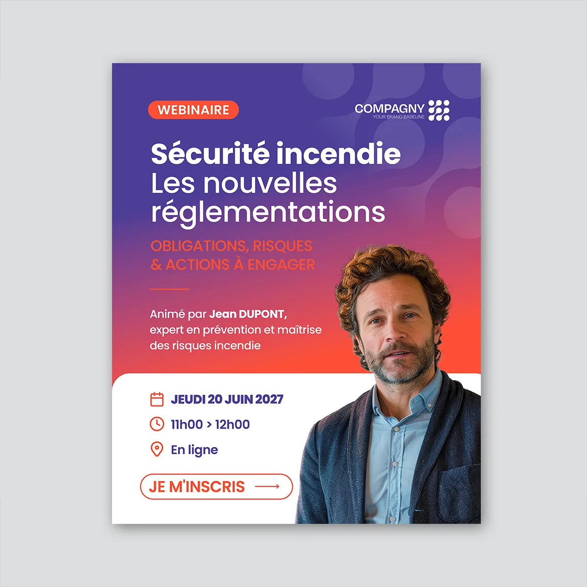 Modèle Canva B2B annonce webinaire LinkedIn