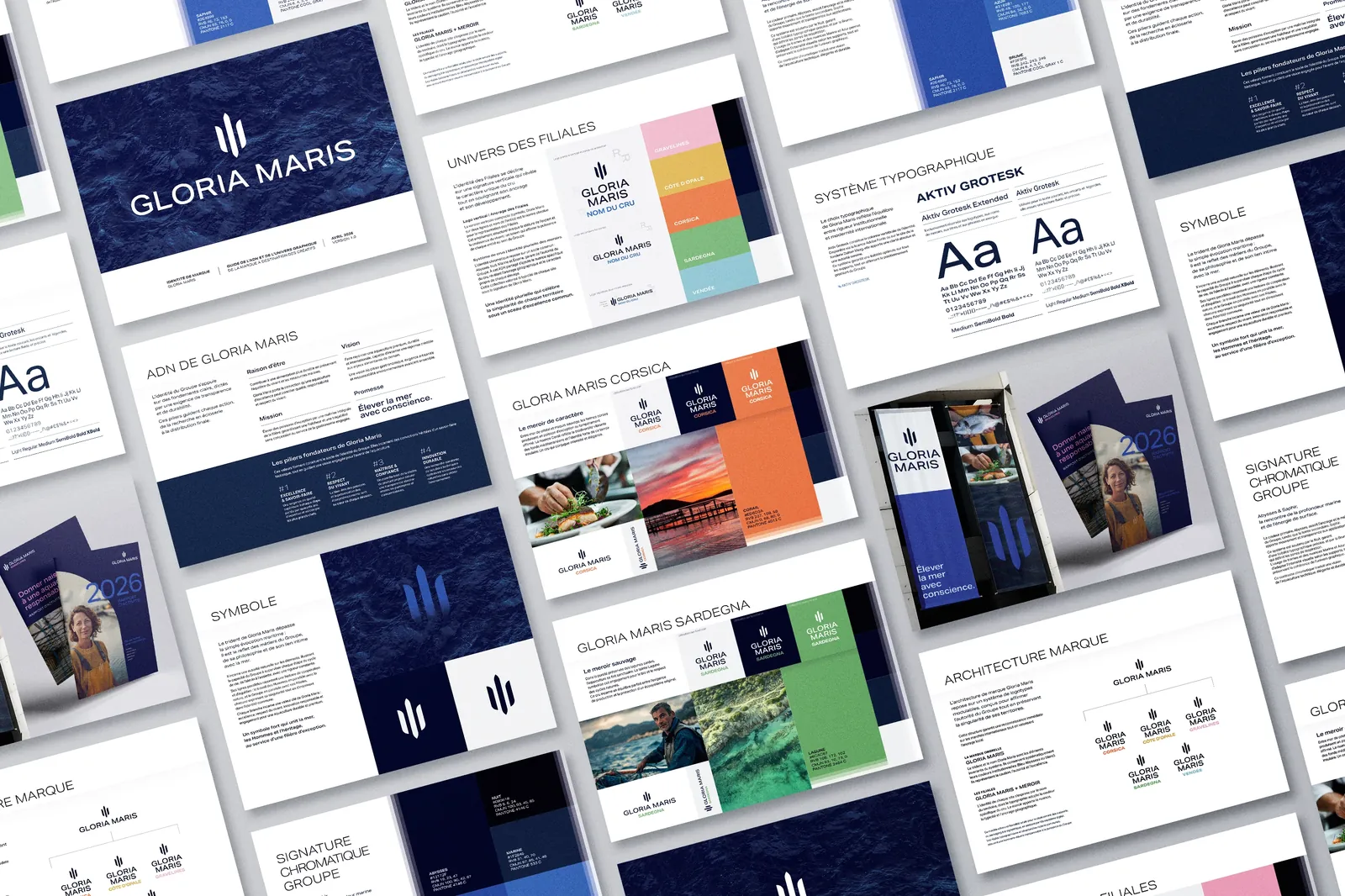 Refonte identité visuelle et charte graphique Gloria Maris par Agence Nova