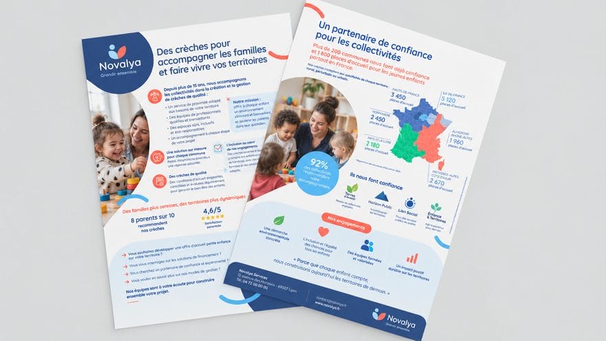 Plaquette et brochure, réalisation Nova