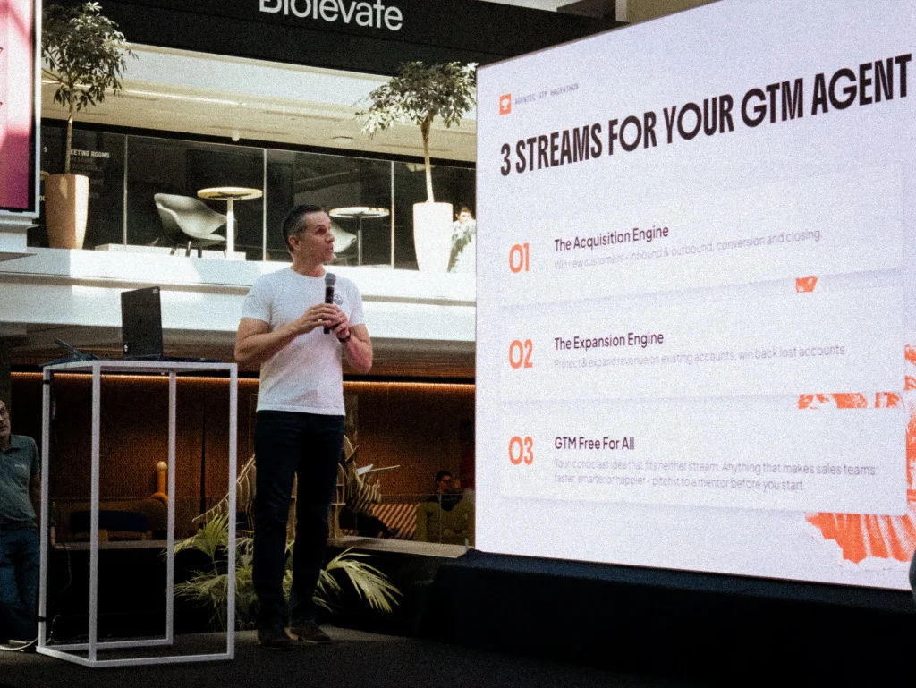 Keynote de présentation des 3 streams du Hackathon Agentic GTM à Station F